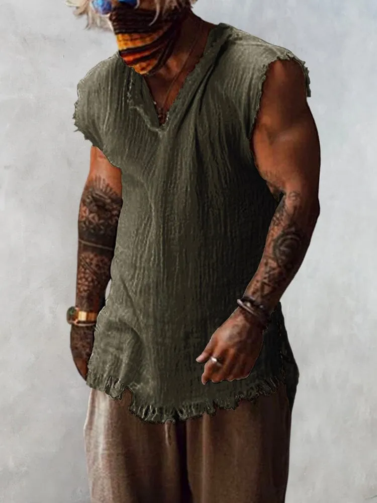 Casual Loose Fit Cotton Linen Tank Top sold by Coofandy product image thumbnail 2