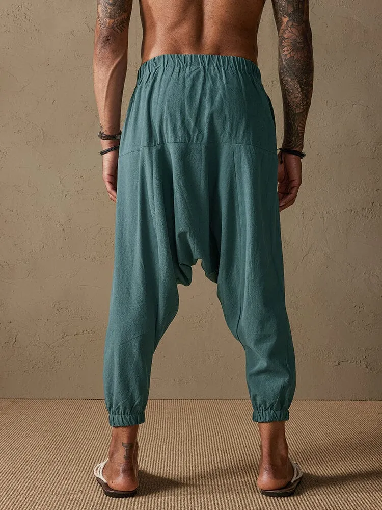 Loose Fit Drop Crotch Cotton Linen Pants sold by Coofandy product image thumbnail 5