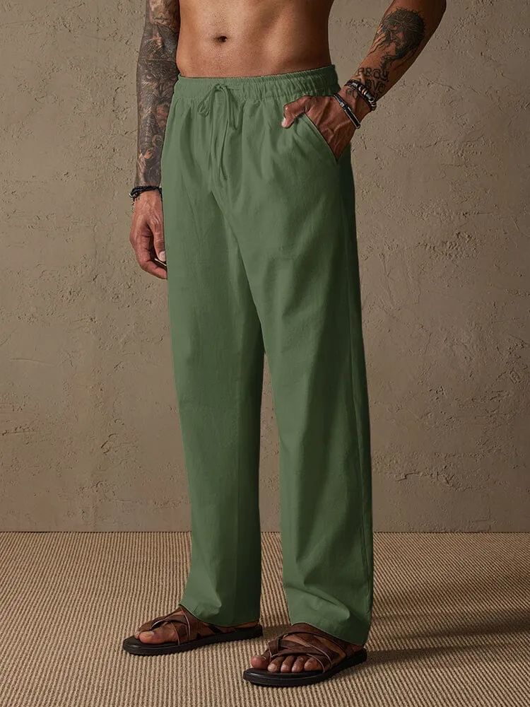 Casual Loose Fit Cotton Linen Straight Pants sold by Coofandy product image thumbnail 2