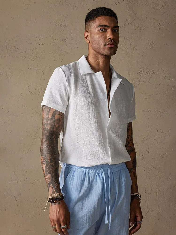 Solid Color Cotton Linen Simple Casual Shirt sold by Coofandy product image thumbnail 3