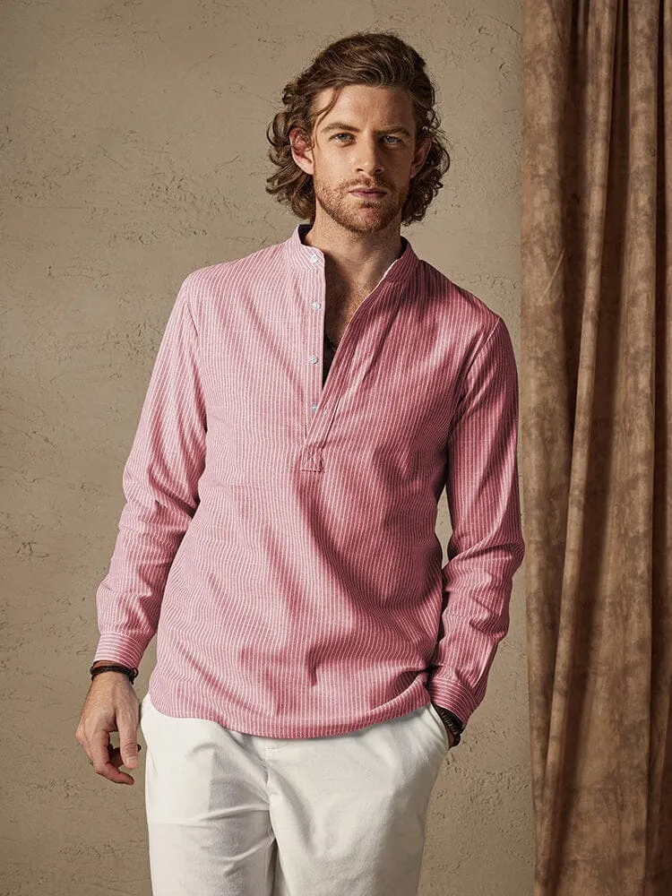 Cotton Linen Stripe Long Sleeve Shirts sold by Coofandy product image thumbnail 2