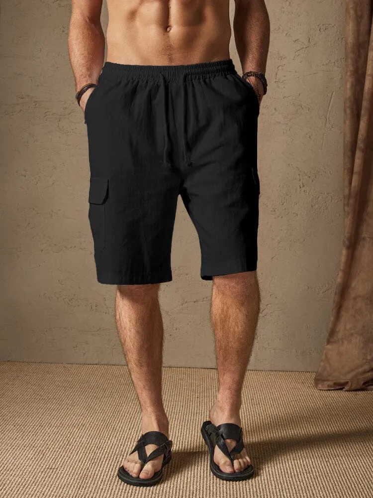 Linen Style Casual Shorts with Pockets sold by Coofandy product image thumbnail 3