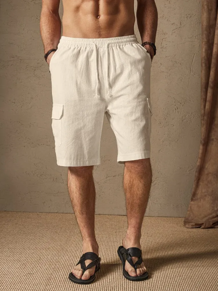 Linen Style Casual Shorts with Pockets sold by Coofandy product image thumbnail 4