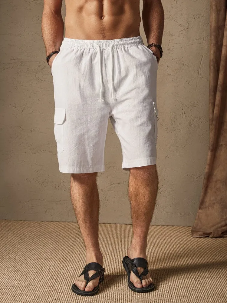 Linen Style Casual Shorts with Pockets sold by Coofandy