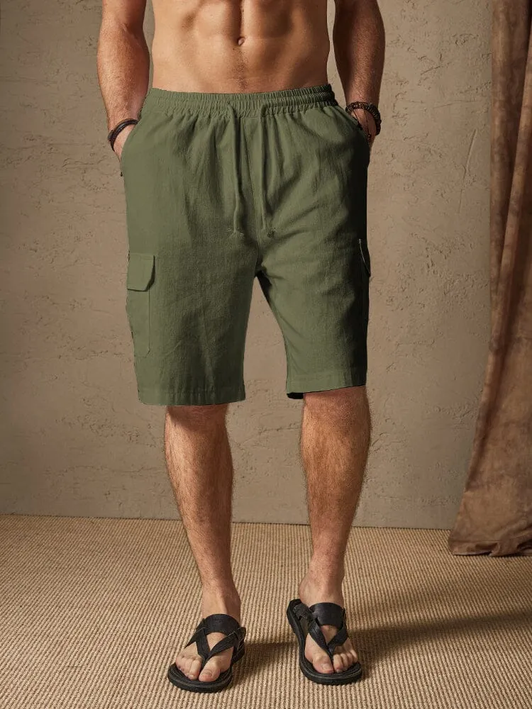 Linen Style Casual Shorts with Pockets sold by Coofandy product image thumbnail 2