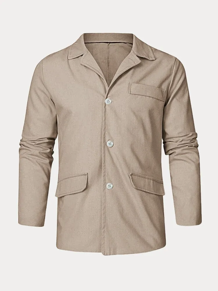 Casual Solid Cotton Linen Blazer sold by Coofandy product image thumbnail 4