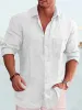 Cotton Linen Long Sleeve Shirt sold by Coofandy