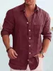 Cotton Linen Long Sleeve Shirt sold by Coofandy