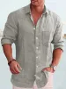 Cotton Linen Long Sleeve Shirt sold by Coofandy