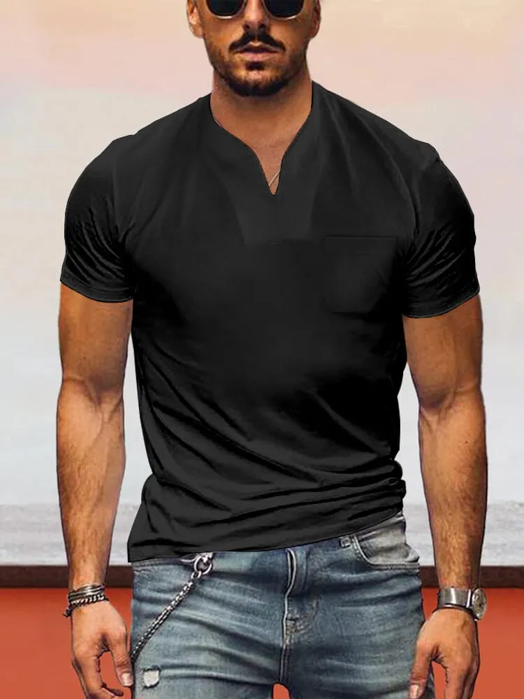 Loose Fit V-neck Short Sleeves T-shirt sold by Coofandy product image thumbnail 3