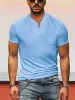 Loose Fit V-neck Short Sleeves T-shirt sold by Coofandy