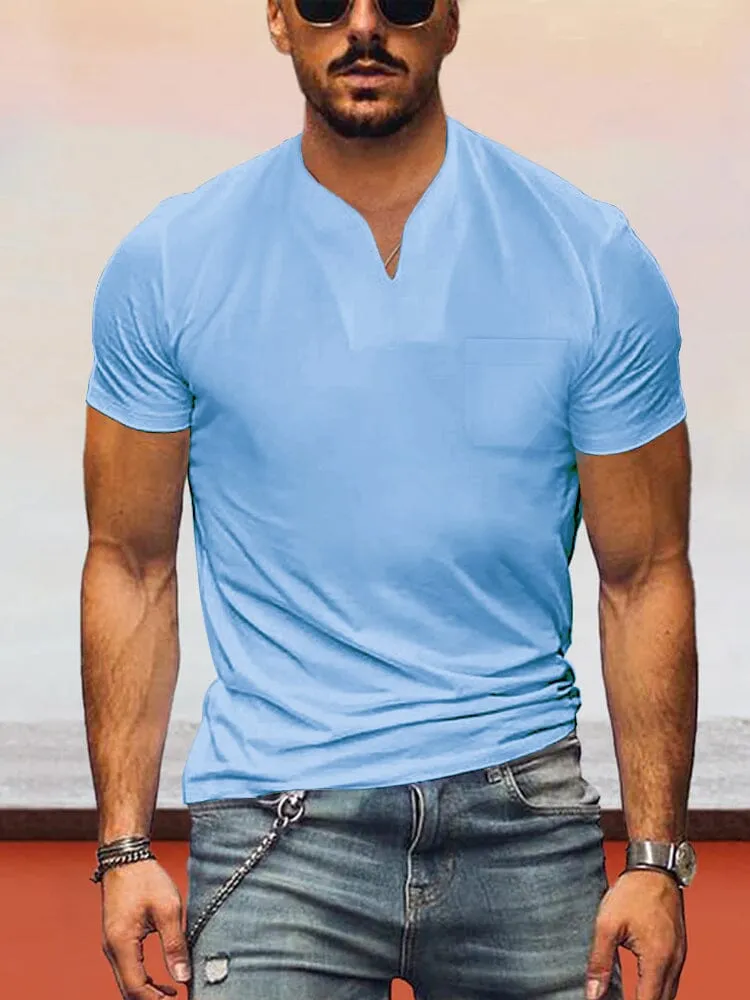Loose Fit V-neck Short Sleeves T-shirt sold by Coofandy product image thumbnail 4