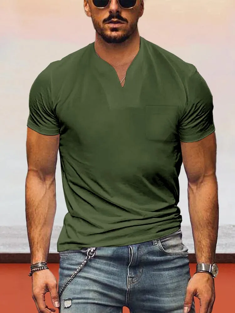 Loose Fit V-neck Short Sleeves T-shirt sold by Coofandy product image thumbnail 2