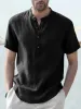 Cotton and Linen Button Shirt with Pocket sold by Coofandy