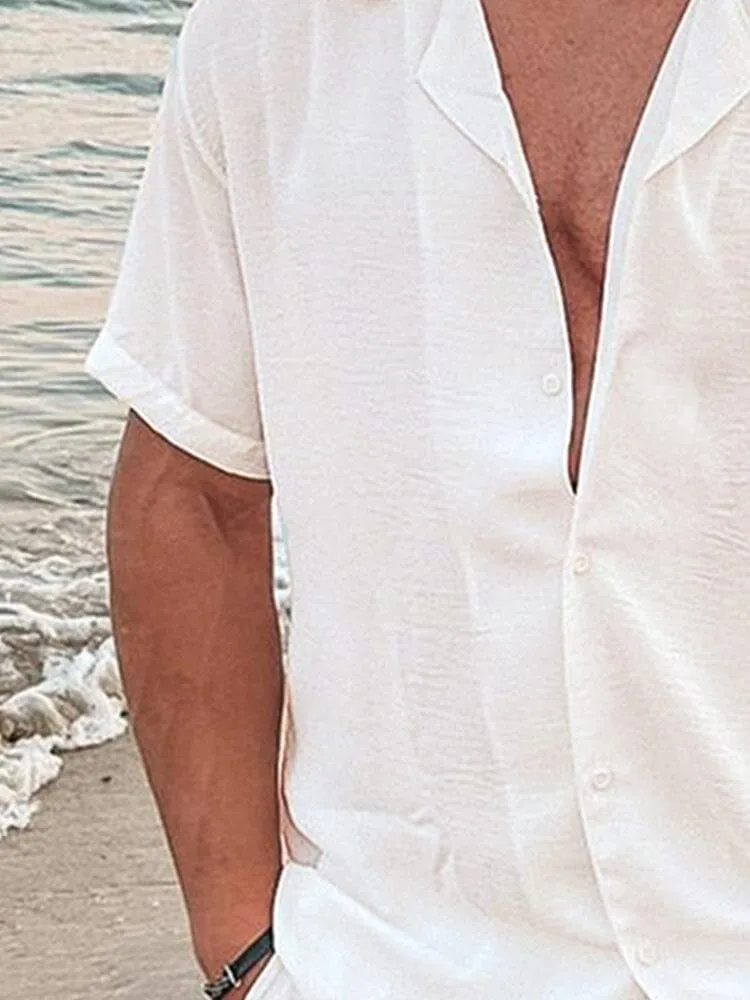 Casual Cotton and Linen Button Shirt sold by Coofandy product image thumbnail 5