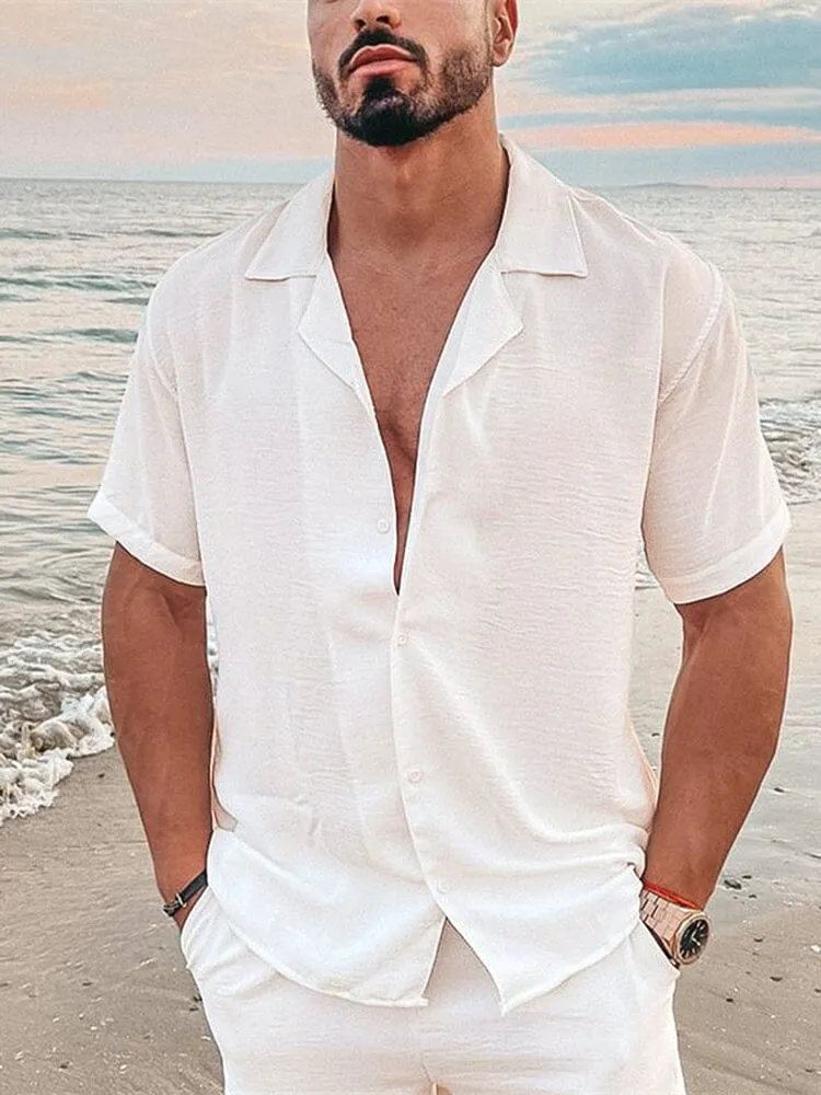 Casual Cotton and Linen Button Shirt sold by Coofandy