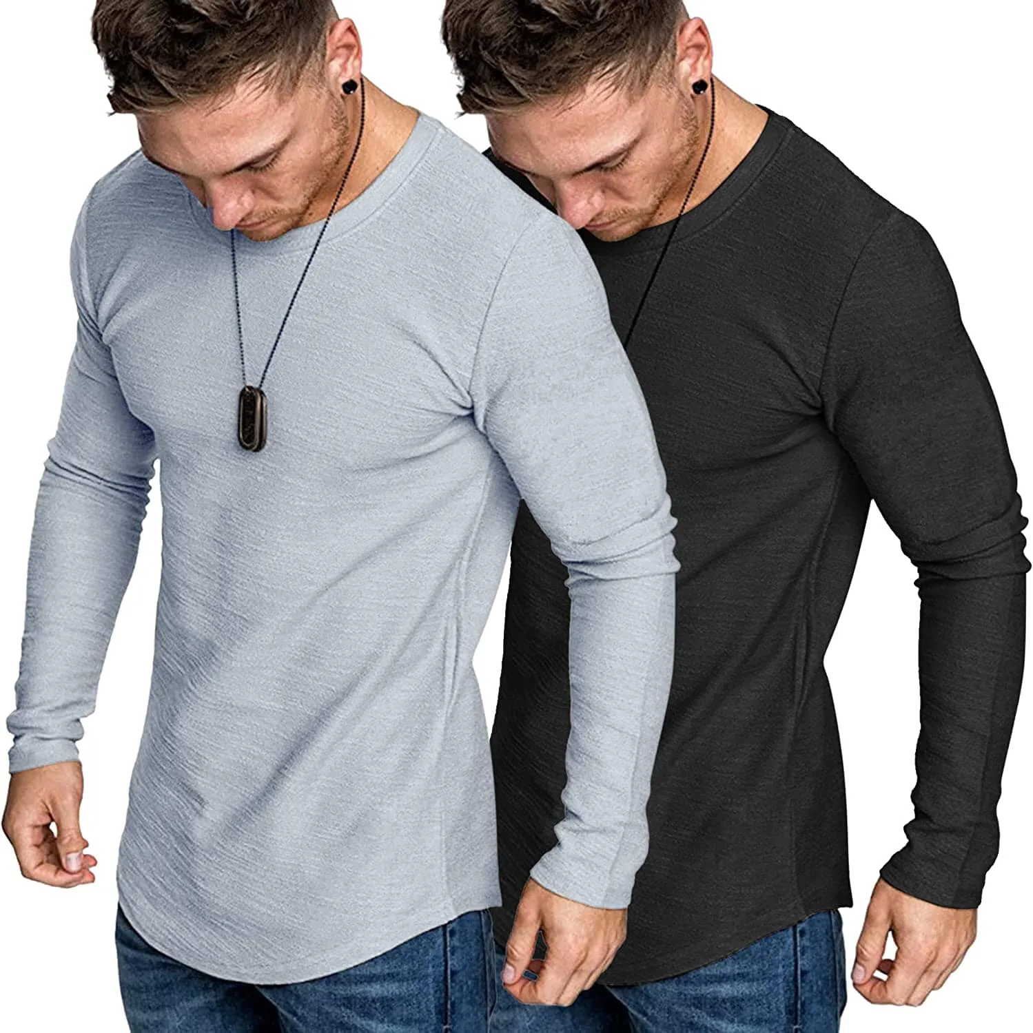 2-Pack Muscle Fitted Workout T-Shirt (US Only) sold by Coofandy product image thumbnail 4