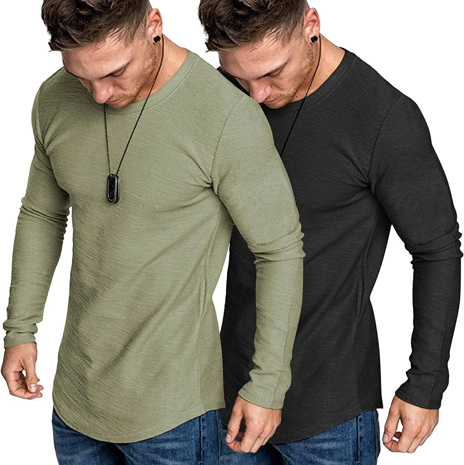 2-Pack Muscle Fitted Workout T-Shirt (US Only) sold by Coofandy product image thumbnail 5