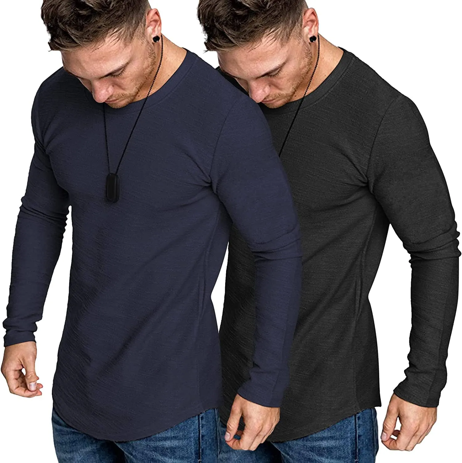 2-Pack Muscle Fitted Workout T-Shirt (US Only) sold by Coofandy product image thumbnail 3
