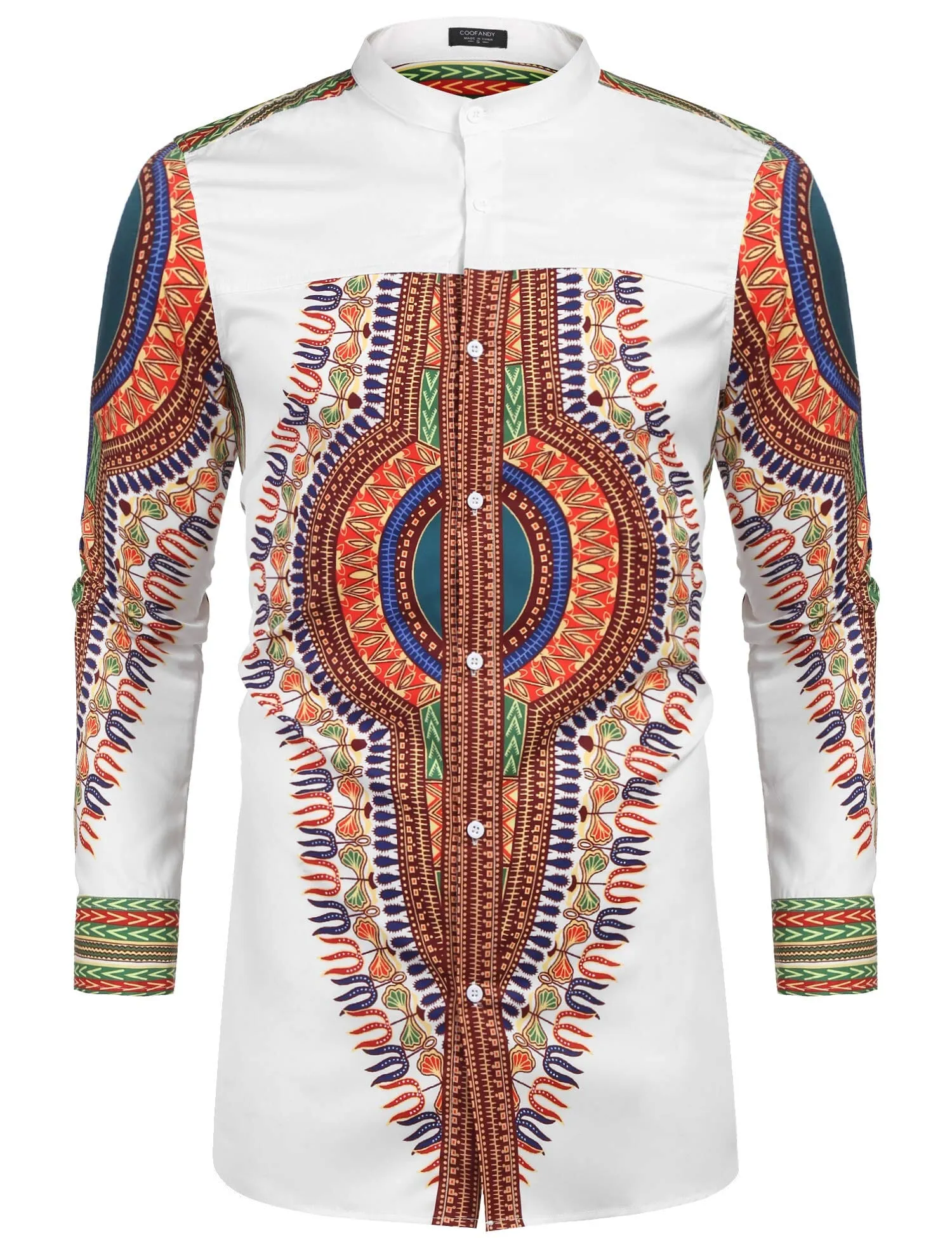 Casual Ethnic Graphic Long Shirt (US Only) sold by Coofandy