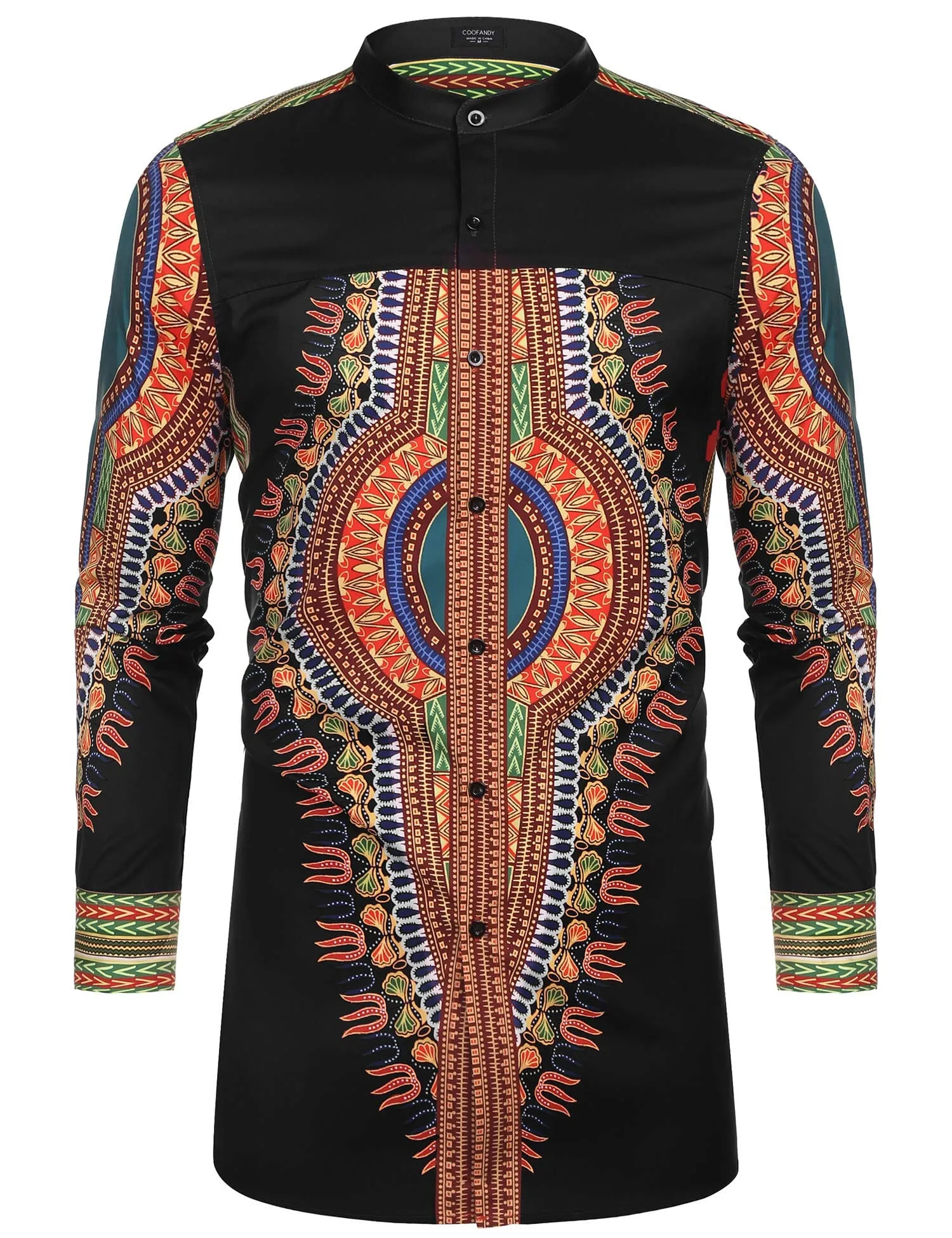 Casual Ethnic Graphic Long Shirt (US Only) sold by Coofandy product image thumbnail 5