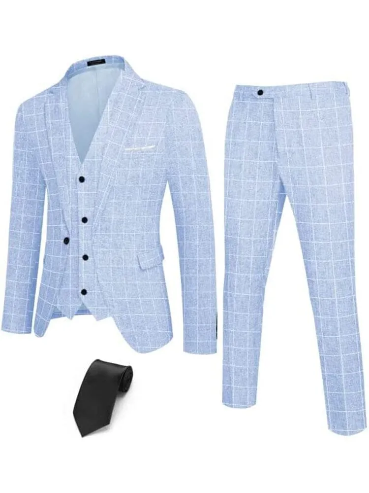 4-Piece One Button Blazer Suit Sets (US Only) sold by Coofandy product image thumbnail 2