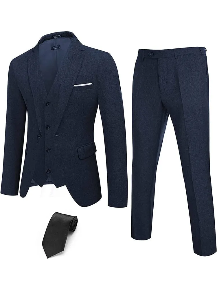 4-Piece One Button Blazer Suit Sets (US Only) sold by Coofandy product image thumbnail 4