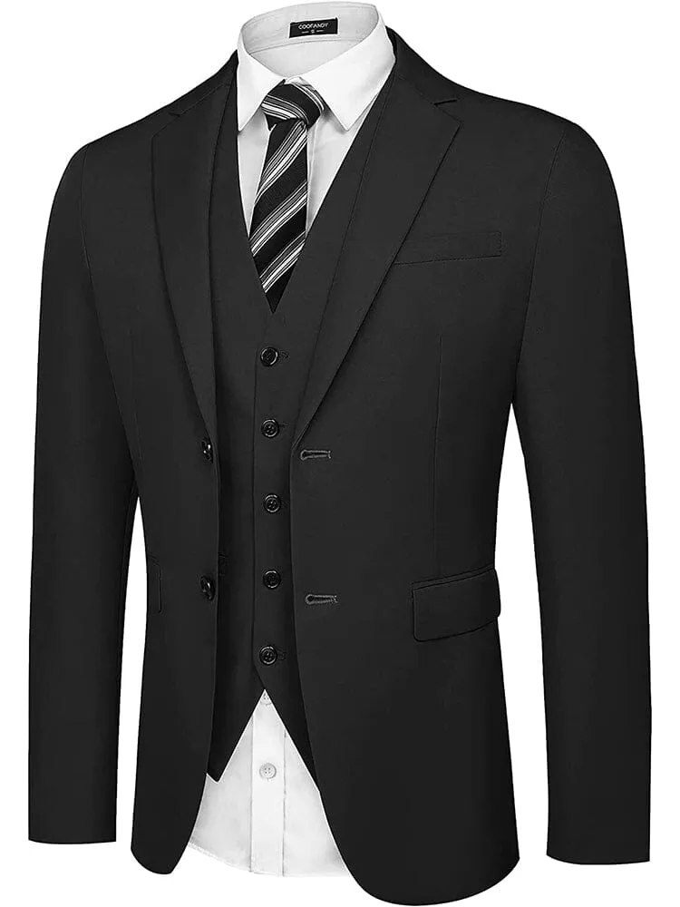 2-Piece Two Button Solid Prom Tuxedo Blazer Vest Set (US Only) sold by Coofandy product image thumbnail 2