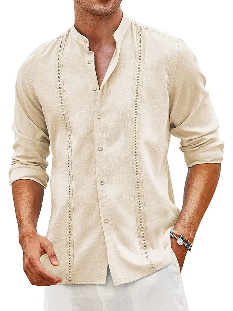 Embroidered Guayabera Linen Shirt (US Only) sold by Coofandy product image thumbnail 2