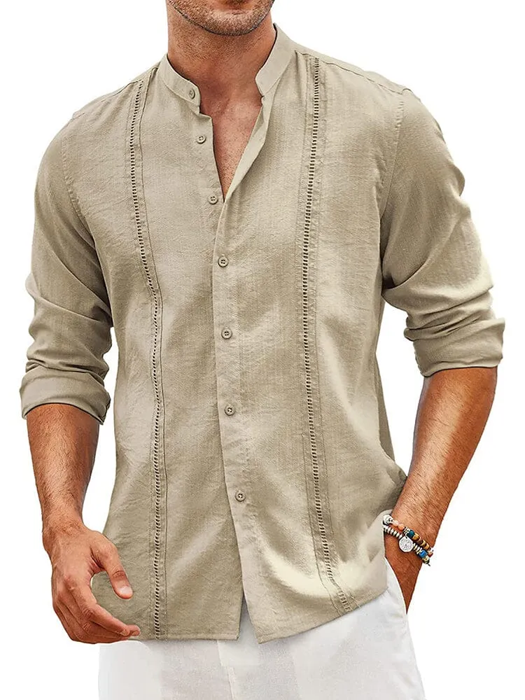 Embroidered Guayabera Linen Shirt (US Only) sold by Coofandy