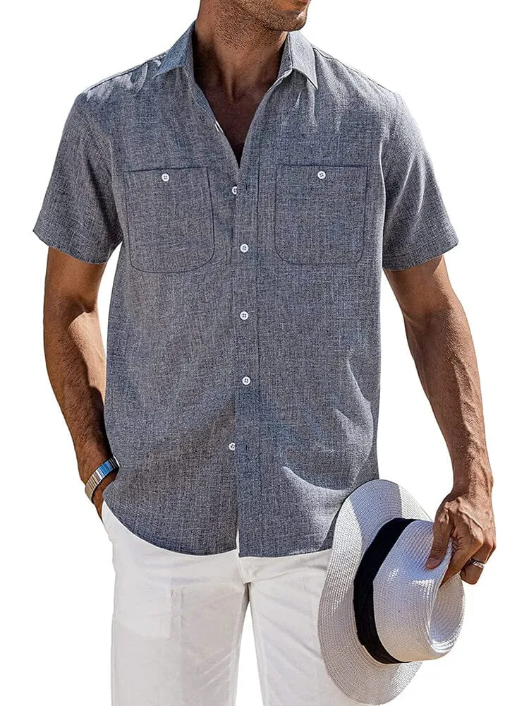 Casual Button Down Solid Linen Shirt (US Only) sold by Coofandy