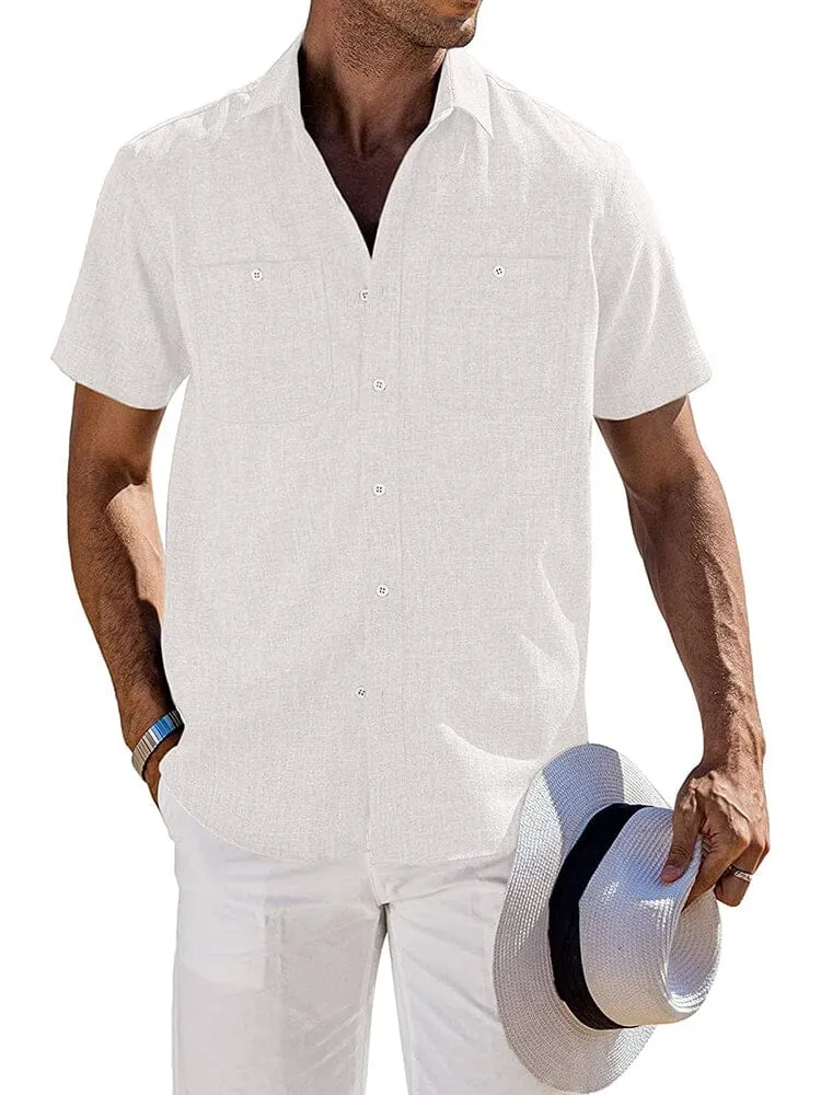 Casual Button Down Solid Linen Shirt (US Only) sold by Coofandy product image thumbnail 3