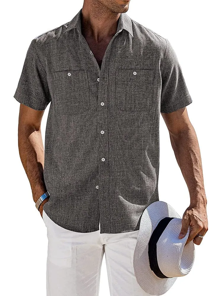 Casual Button Down Solid Linen Shirt (US Only) sold by Coofandy product image thumbnail 5