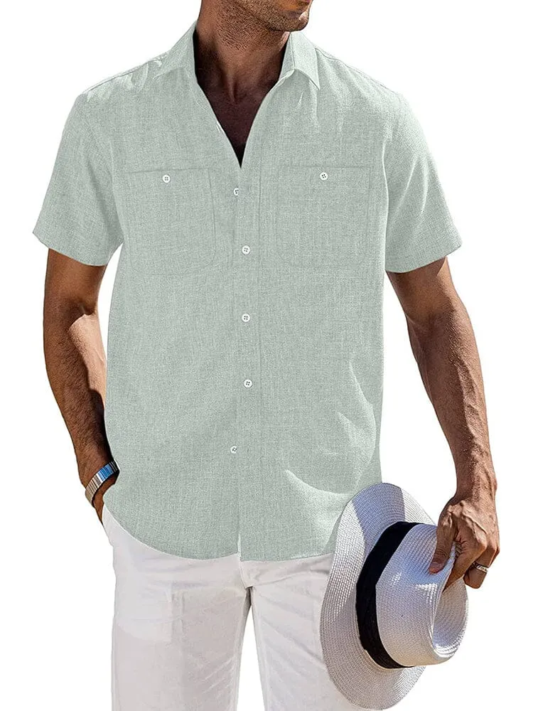 Casual Button Down Solid Linen Shirt (US Only) sold by Coofandy product image thumbnail 4