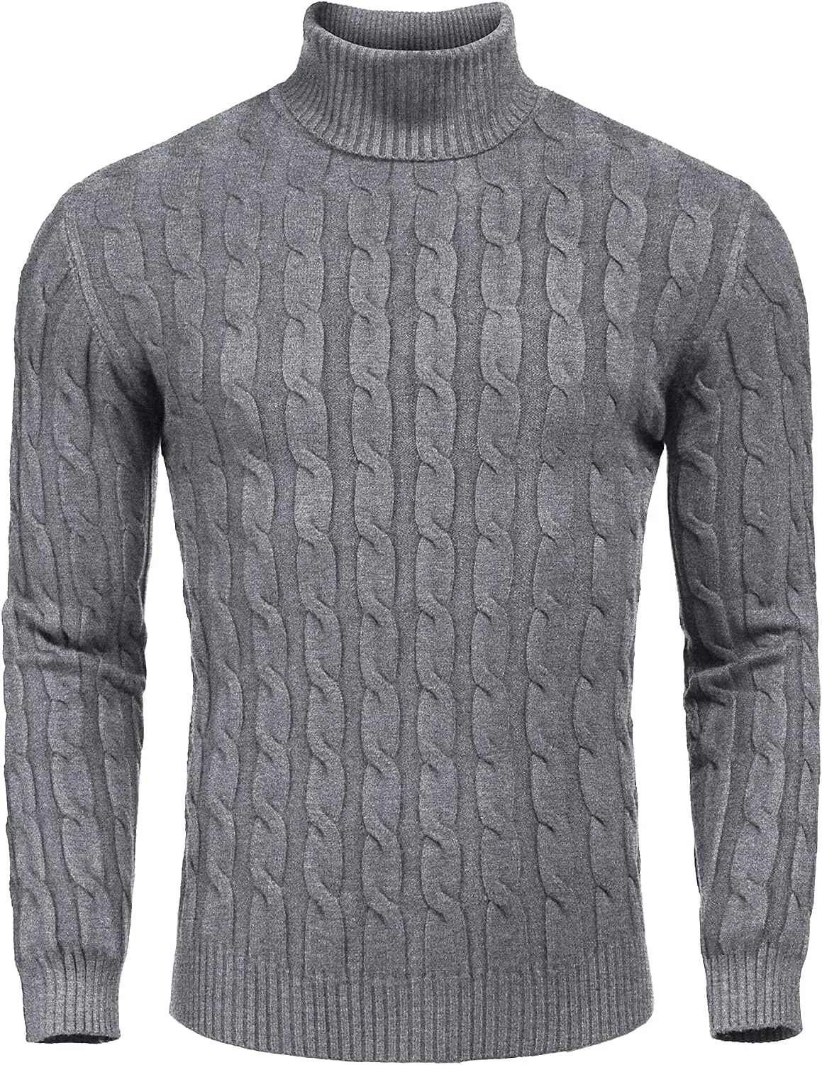 Slim Fit Turtleneck Twisted Knitted Pullover Sweater (US Only) sold by Coofandy product image thumbnail 3