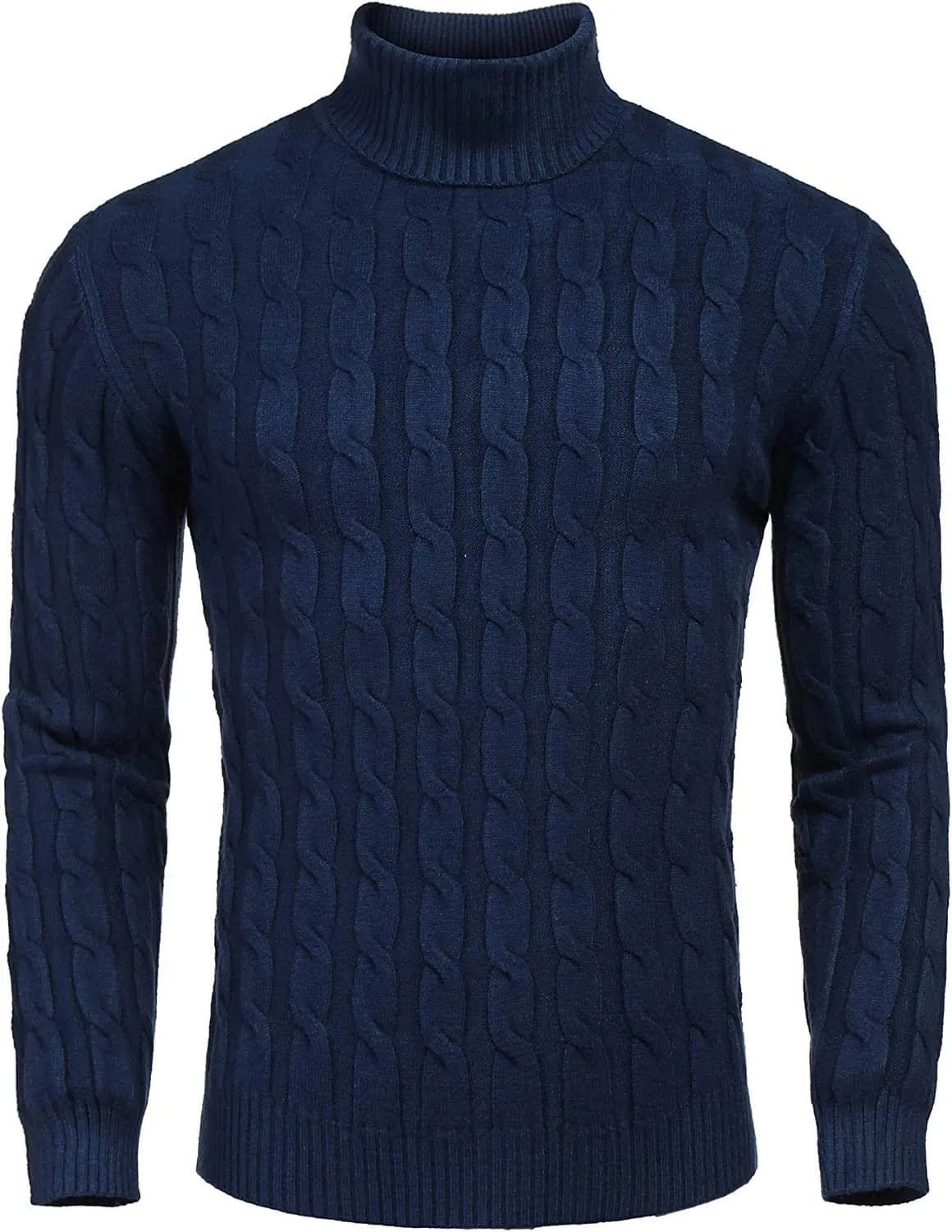 Slim Fit Turtleneck Twisted Knitted Pullover Sweater (US Only) sold by Coofandy product image thumbnail 4