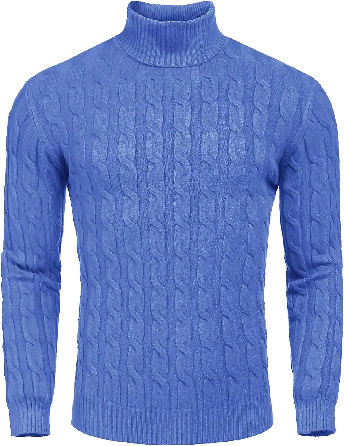 Slim Fit Turtleneck Twisted Knitted Pullover Sweater (US Only) sold by Coofandy