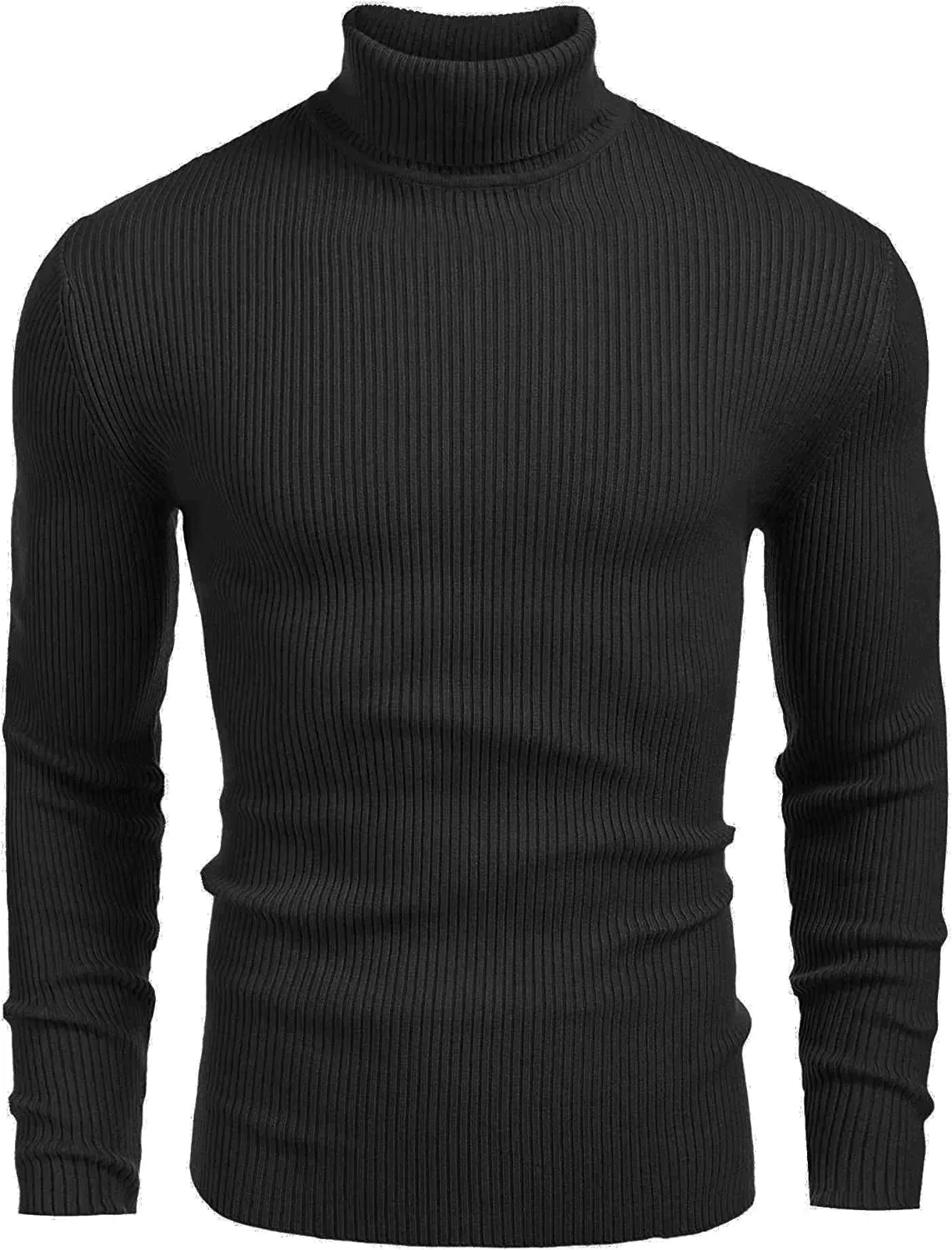 Ribbed Slim Fit Knitted Pullover Turtleneck Sweater (US Only) sold by Coofandy product image thumbnail 5