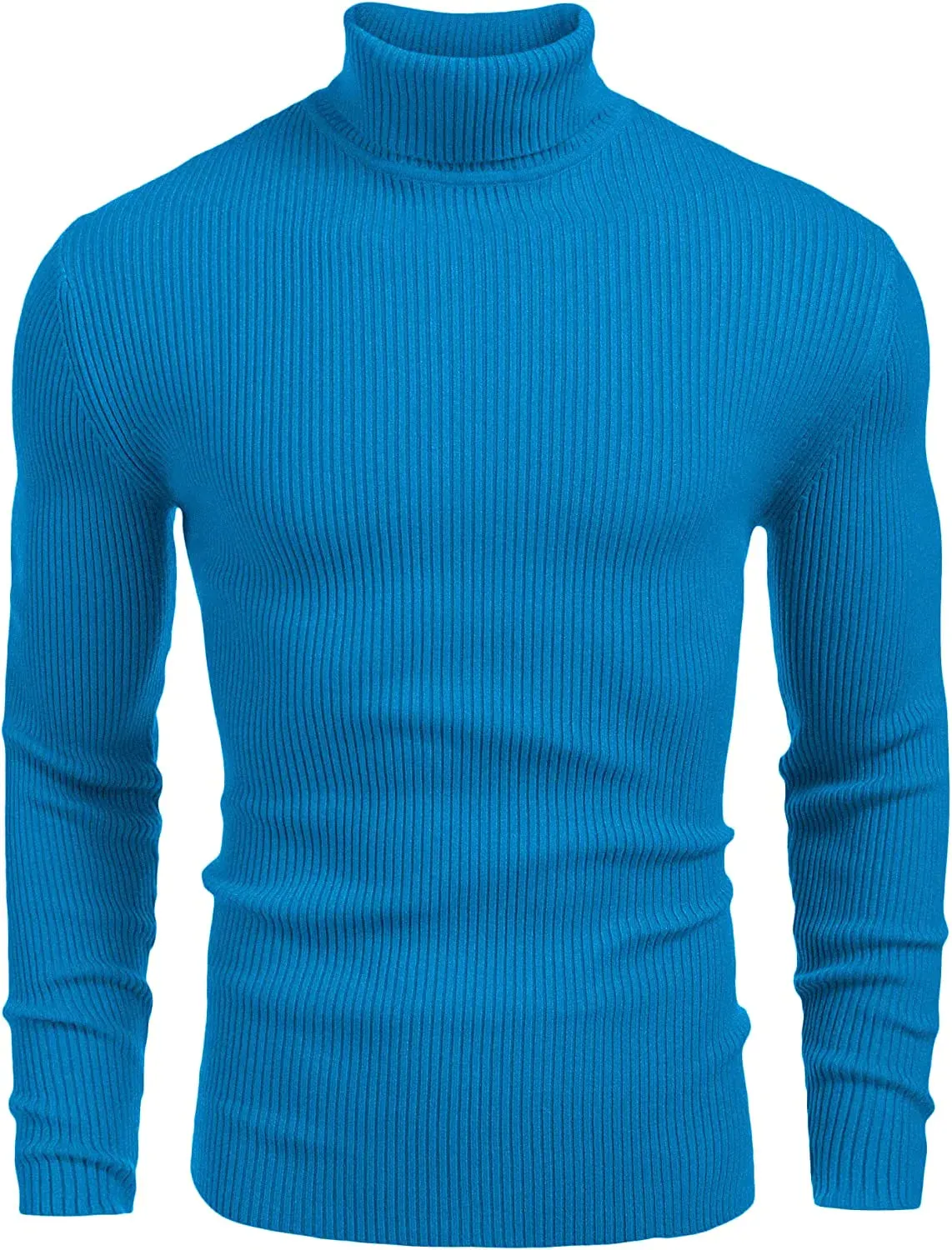 Ribbed Slim Fit Knitted Pullover Turtleneck Sweater (US Only) sold by Coofandy product image thumbnail 2