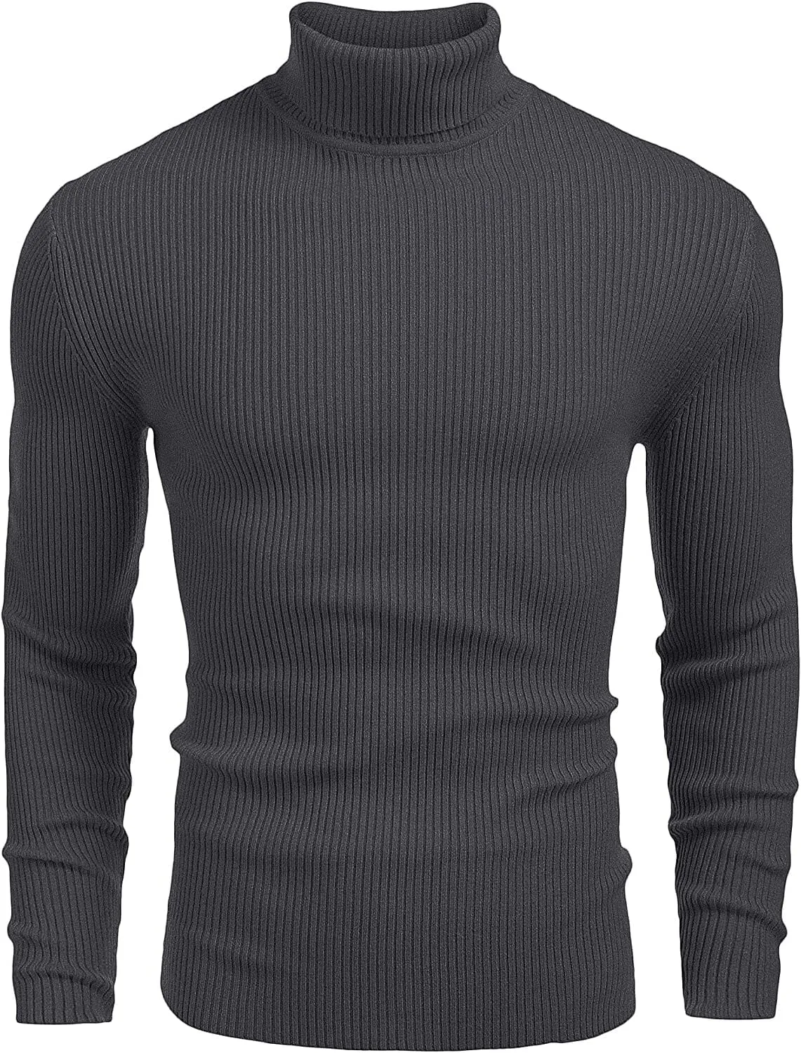 Ribbed Slim Fit Knitted Pullover Turtleneck Sweater (US Only) sold by Coofandy product image thumbnail 4