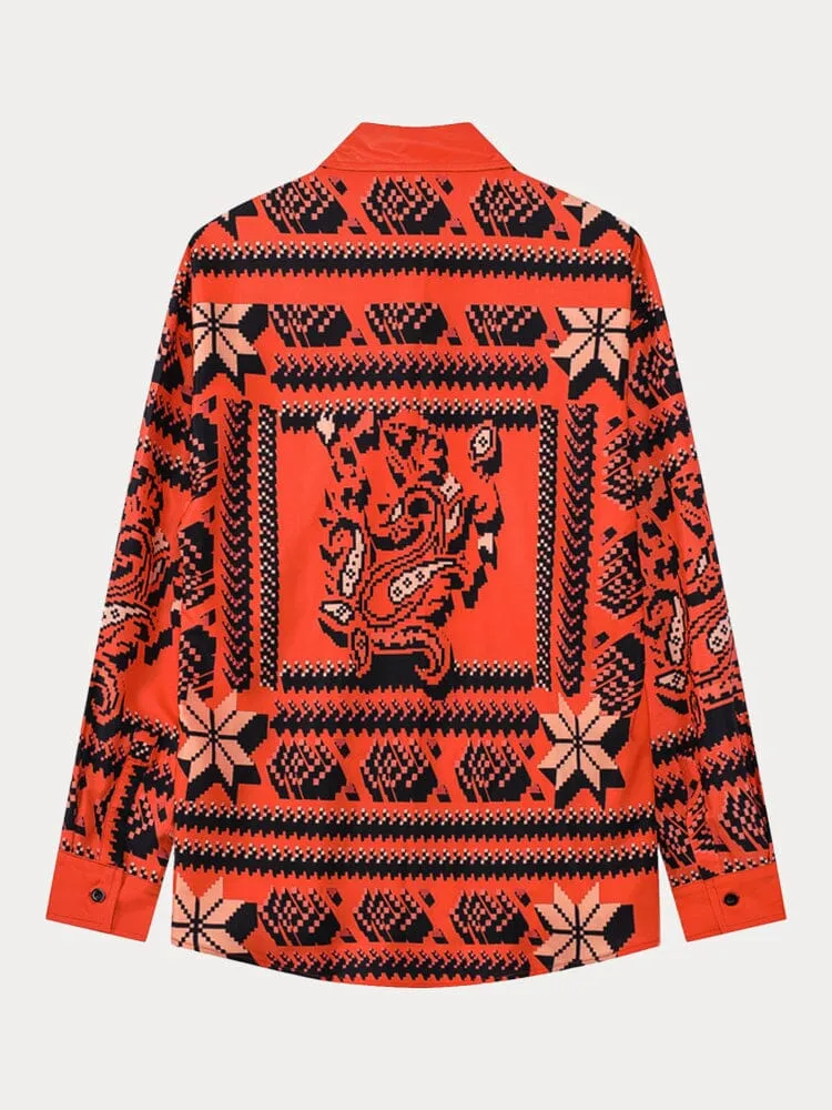 Vintage Graphic Button Shirt sold by Coofandy product image thumbnail 2