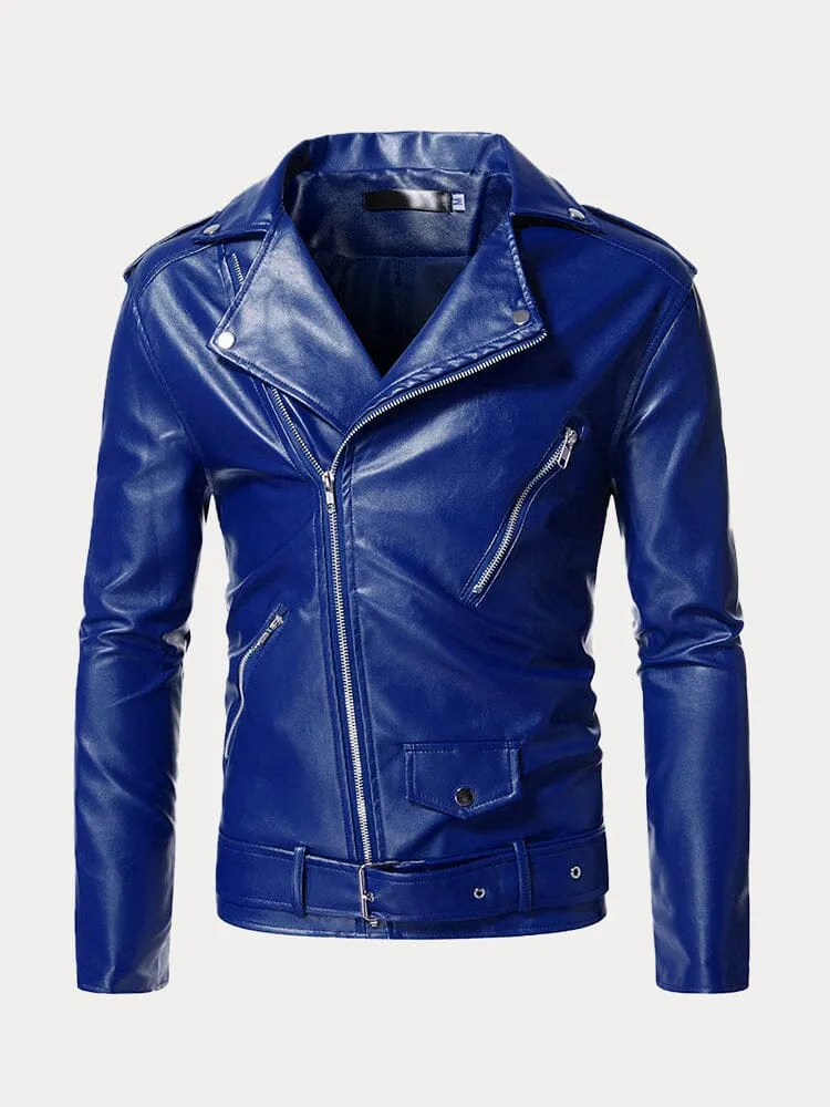 Lapel Zipper Leather Jacket sold by Coofandy product image thumbnail 5