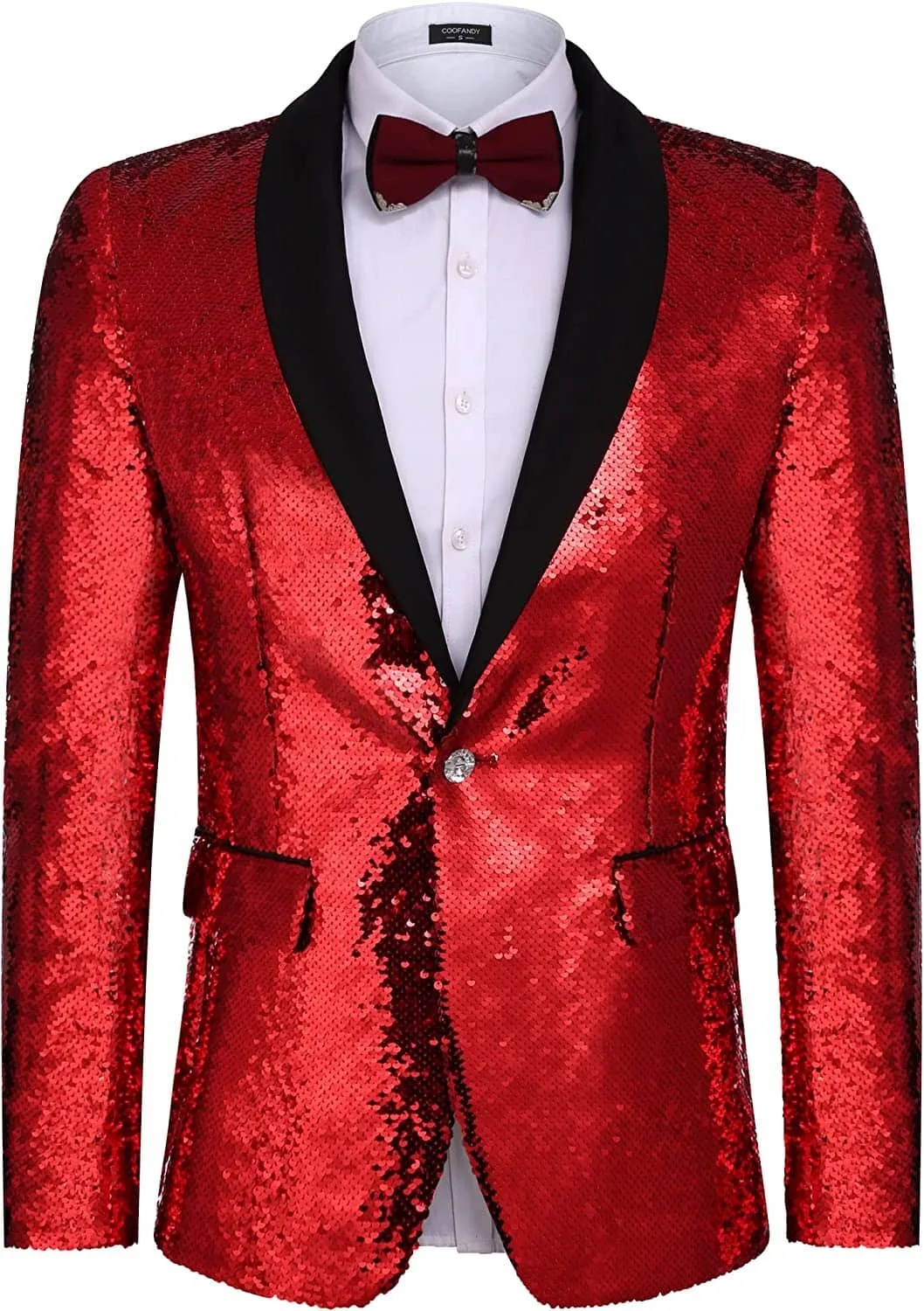 Shiny Sequin Blazer Tuxedo Suit (US Only) sold by Coofandy product image thumbnail 3