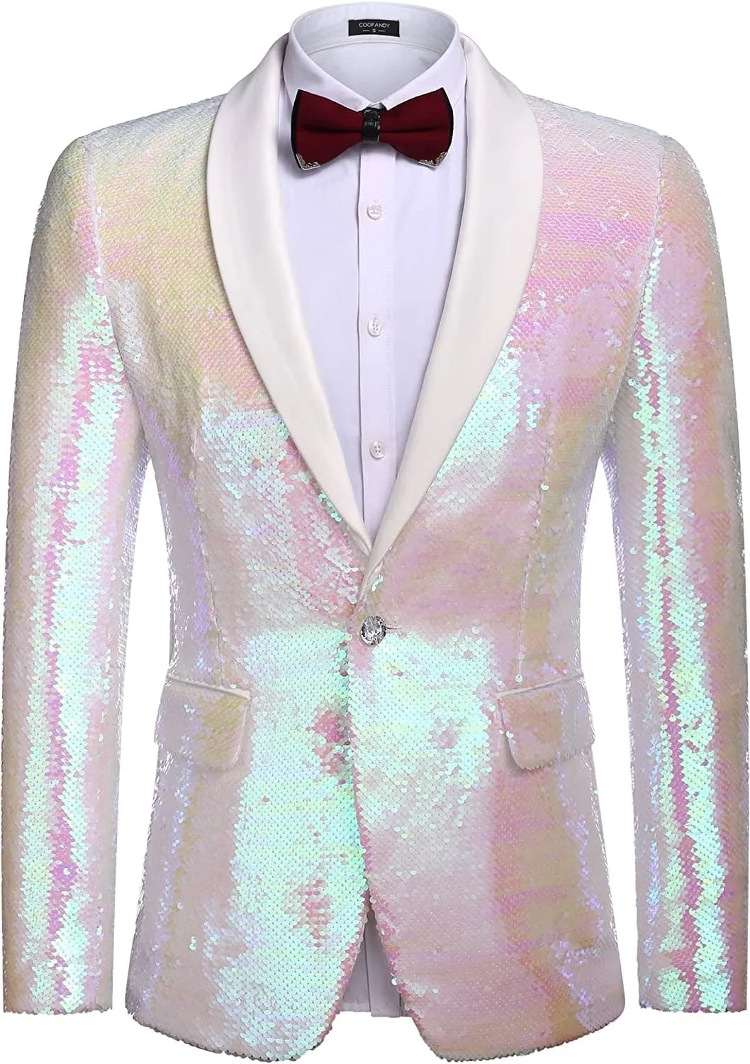 Shiny Sequin Blazer Tuxedo Suit (US Only) sold by Coofandy product image thumbnail 2