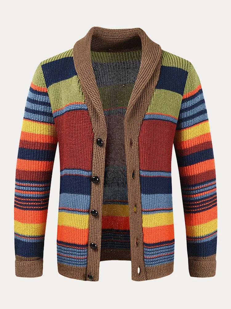 Multicolor Lapel Neck Sweater Coat sold by Coofandy