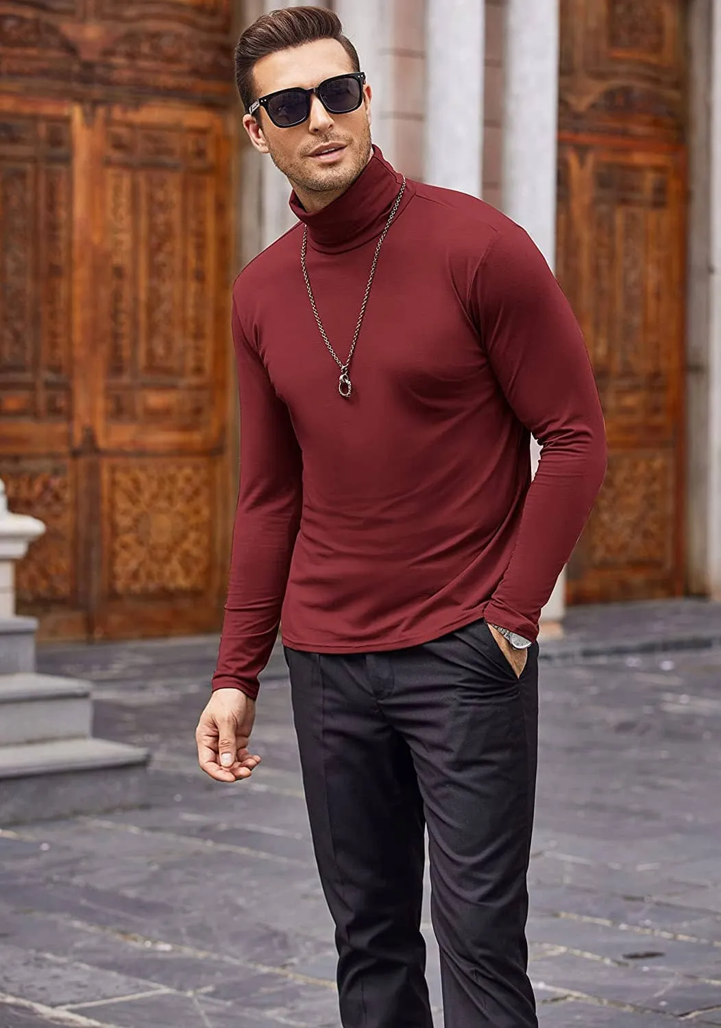 Slim Fit Turtleneck Basic Cotton Sweater (US Only) sold by Coofandy product image thumbnail 4