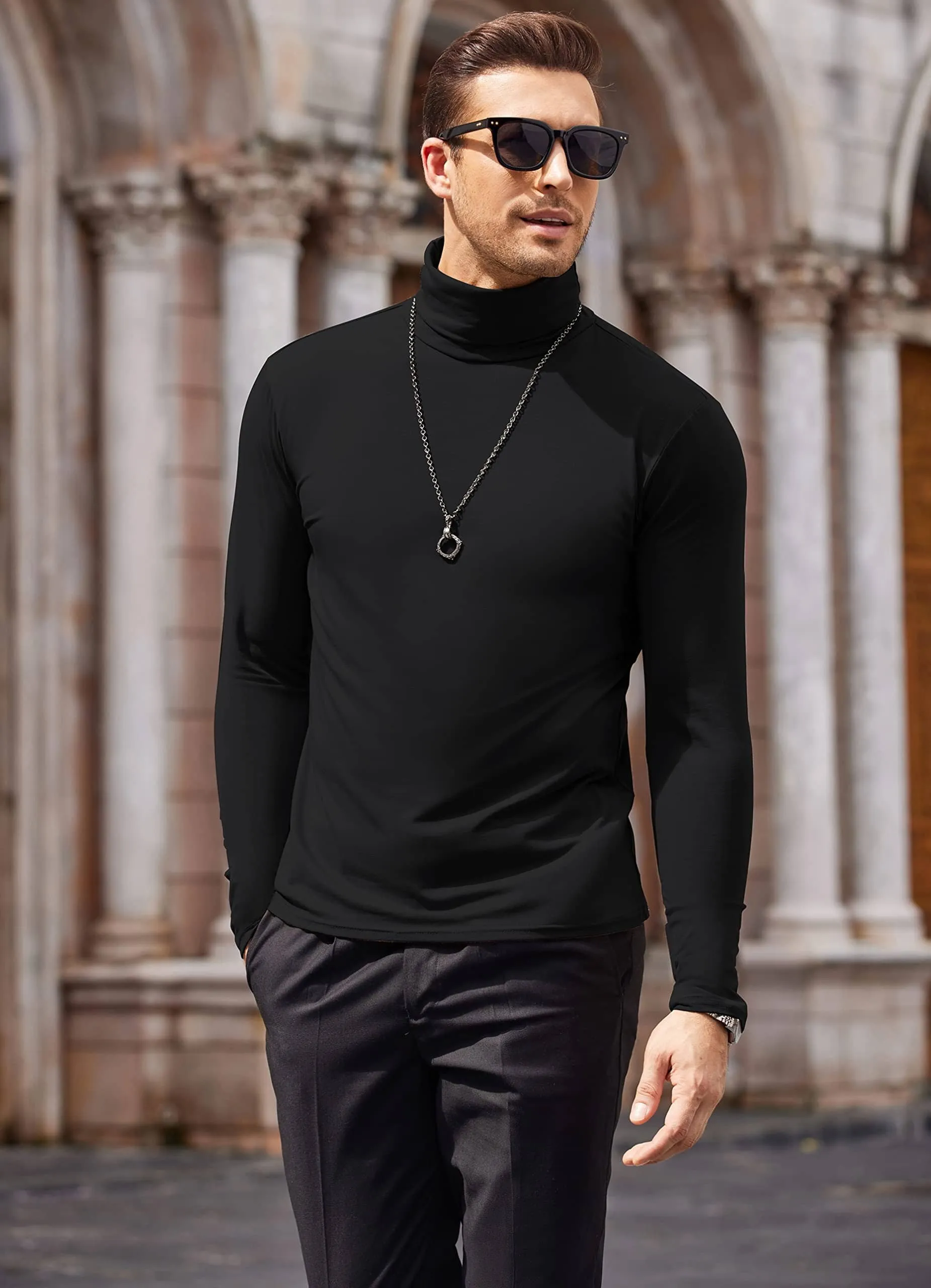 Slim Fit Turtleneck Basic Cotton Sweater (US Only) sold by Coofandy