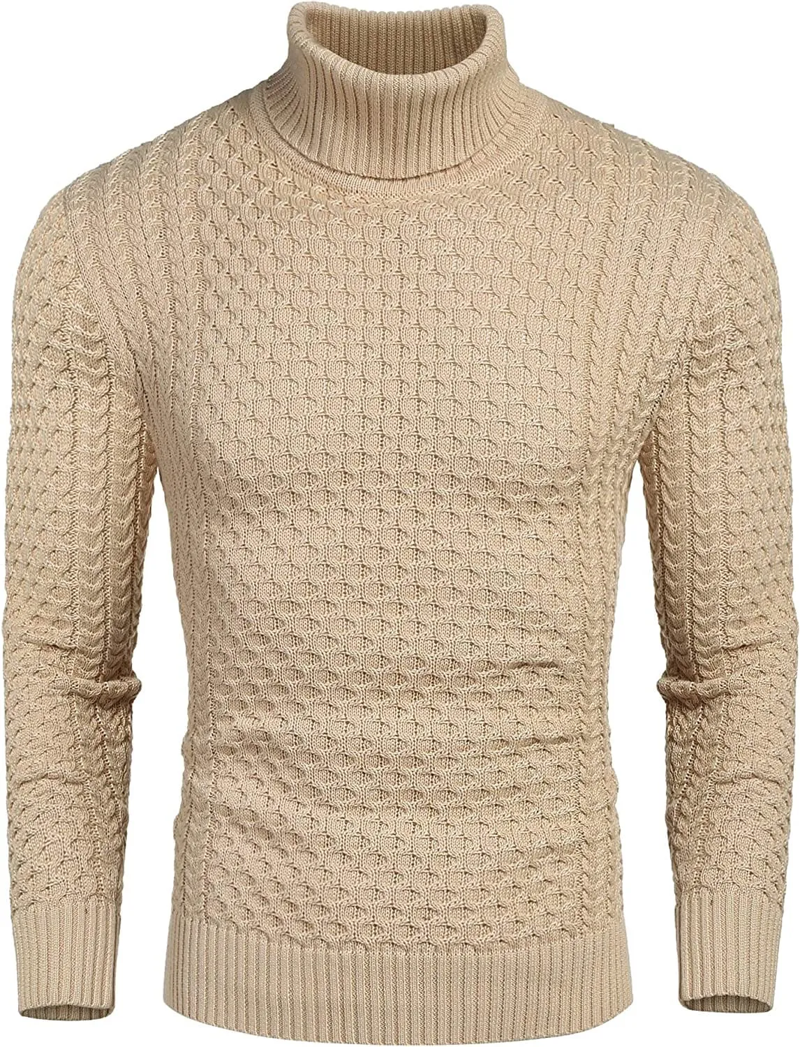 Slim Fit Turtleneck Twisted Sweater (US Only) sold by Coofandy product image thumbnail 2