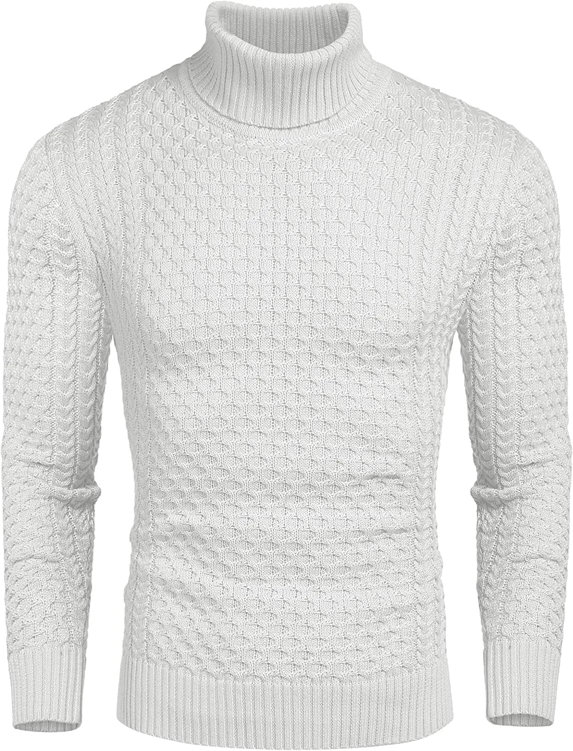Slim Fit Turtleneck Twisted Sweater (US Only) sold by Coofandy
