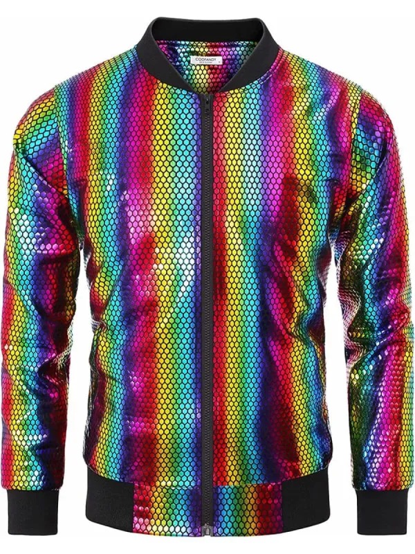 70s Disco Christmas Party Zip-up Jacket (US Only) sold by Coofandy